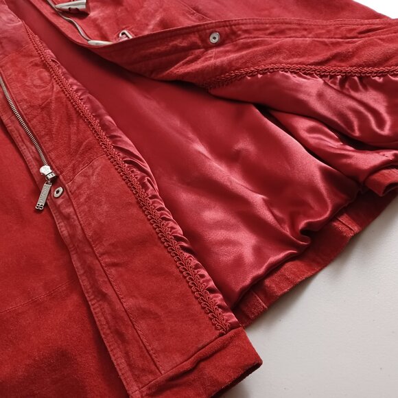 Bradley Bayou Red Suede Detachable Hood Coat - Picture 7 of 16